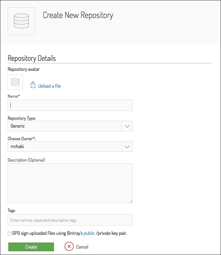 Defining a new repository