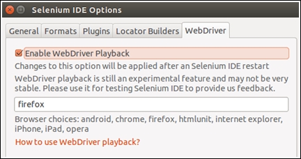 WebDriver playback