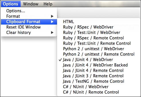 The Selenium IDE clipboard