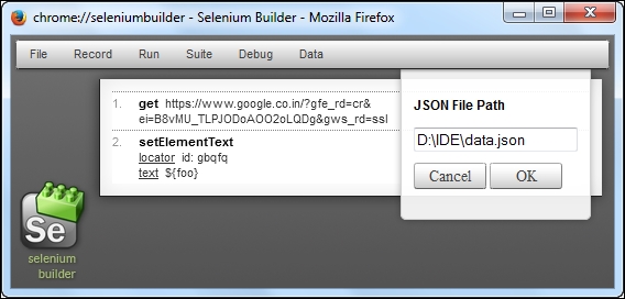 Testing using a JSON file