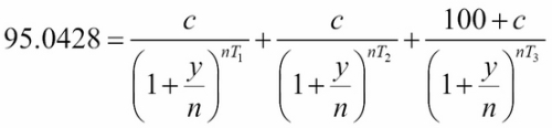 Calculating the yield to maturity