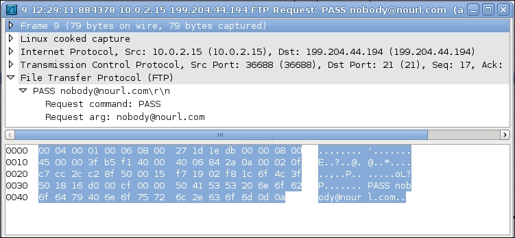 Inspecting FTP packets