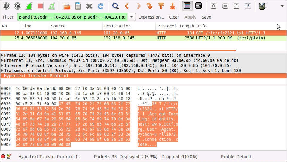 Inspecting packets