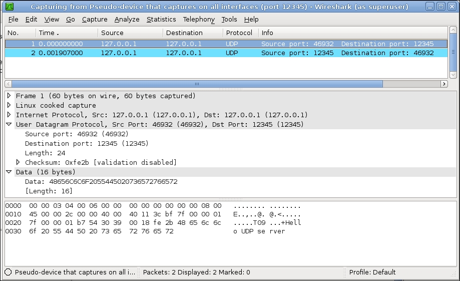 Working with UDP sockets