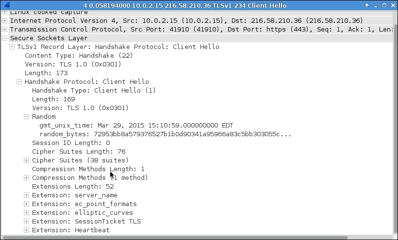 Inspecting standard SSL client/server communication