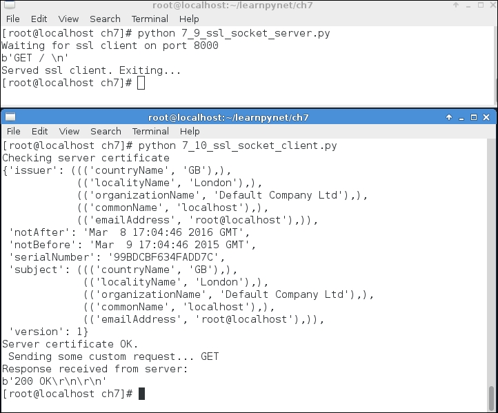 Creating a custom SSL client/server