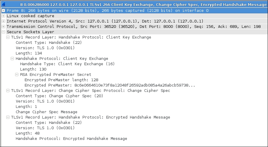 Inspecting interaction between a custom SSL client/server