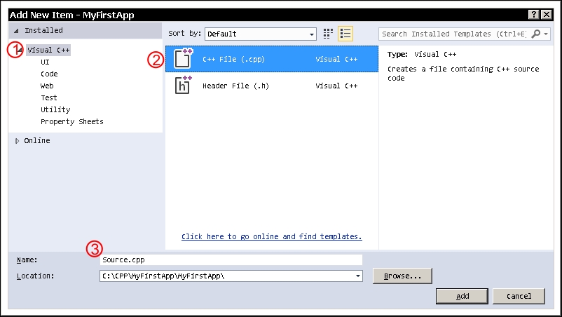 Using Microsoft Visual C++ on Windows