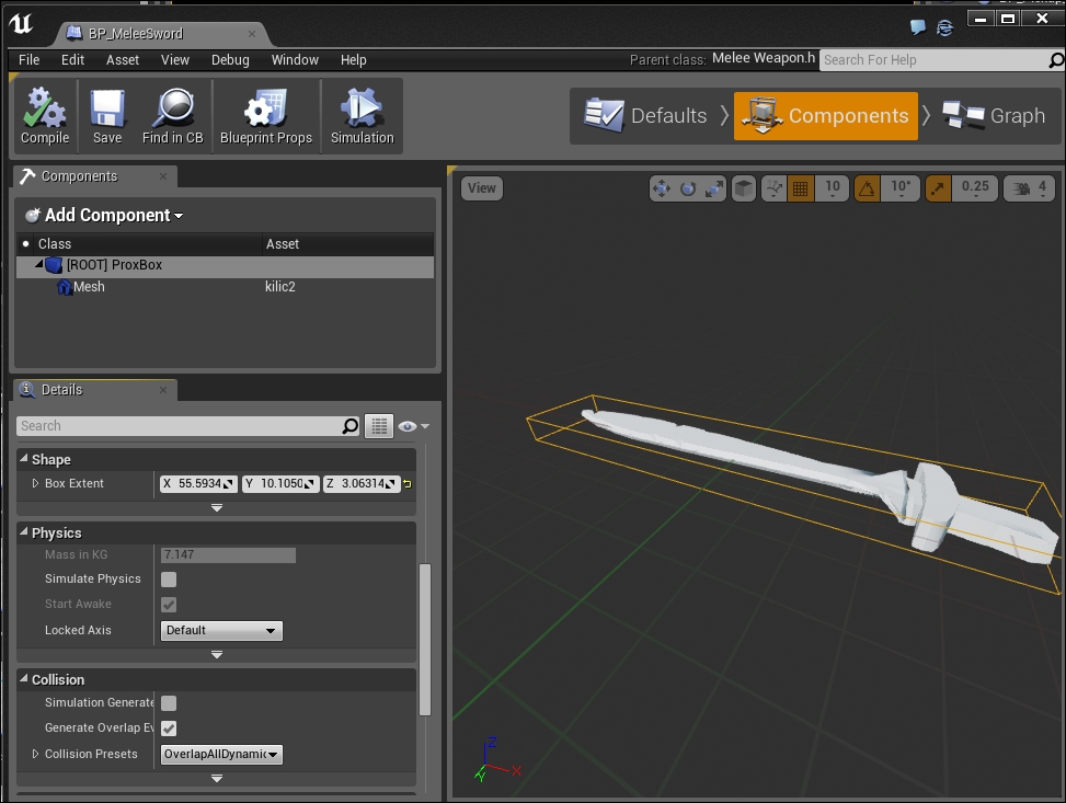 Creating a blueprint for your melee weapon