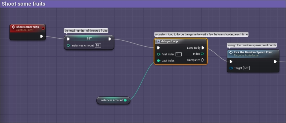 LevelLogic fruitsGame blueprint