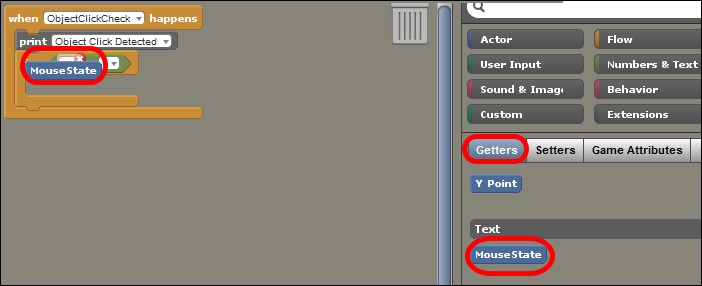 Handling player clicks