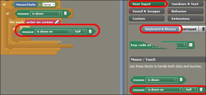 Handling player clicks