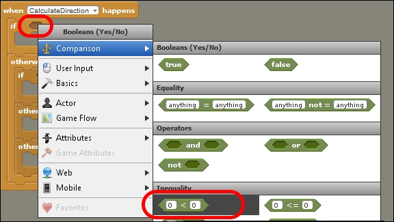 Handling directional clicks