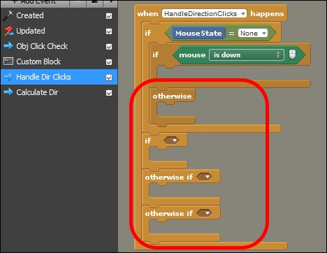 Handling directional clicks