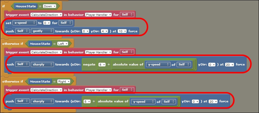 Handling directional clicks