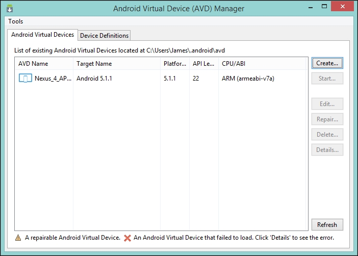 Launching the emulator from the command line