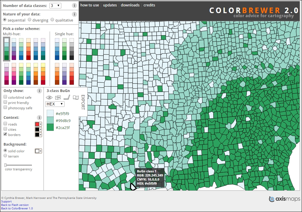 Choosing the right colors for a map