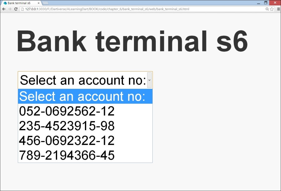 Spiral 6 – working with a list of bank accounts