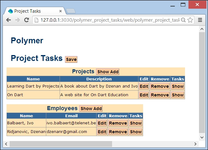 Applying web components to the project tasks app