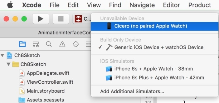 Select the device in Xcode