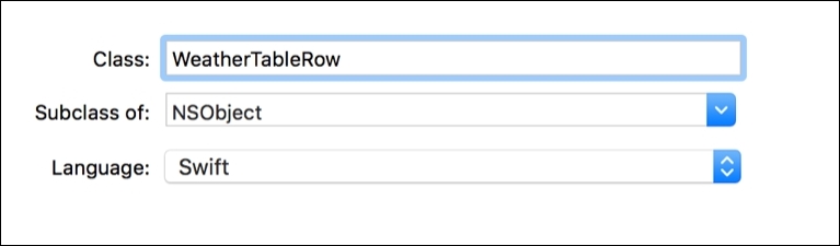 Coding WeatherTableInterfaceController