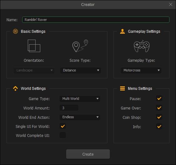 Creating the game structure