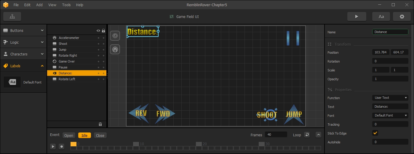 Dynamic text (score indicators)