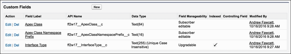 Extending the application logic with Apex interfaces