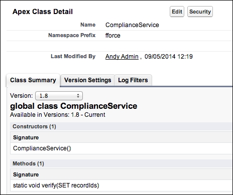 Providing Apex application APIs