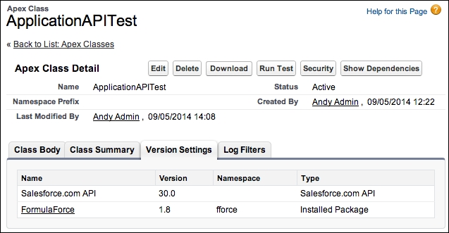 Versioning Apex API definitions