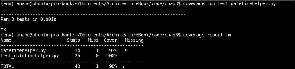 Measuring coverage using coverage.py