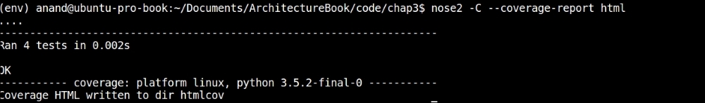 Measuring coverage using nose2