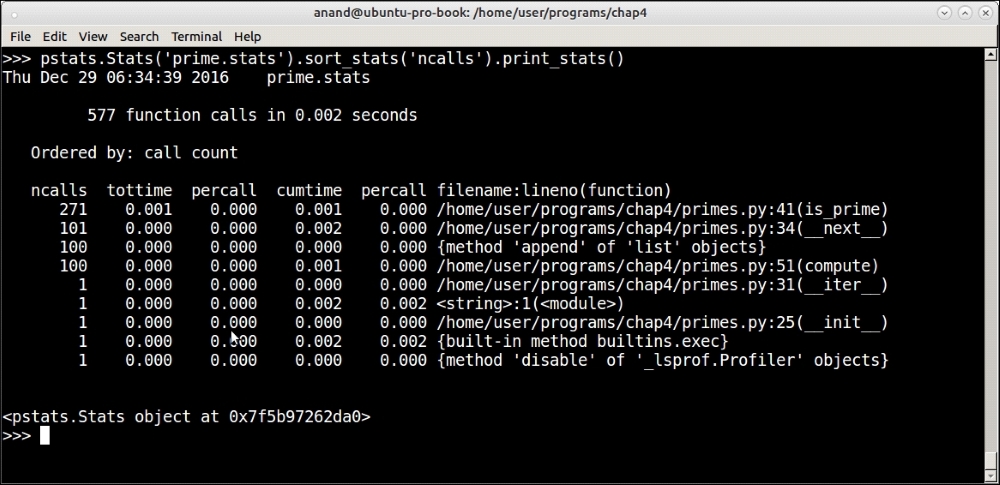 Profiling – collecting and reporting statistics