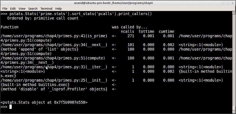 Profiling – collecting and reporting statistics