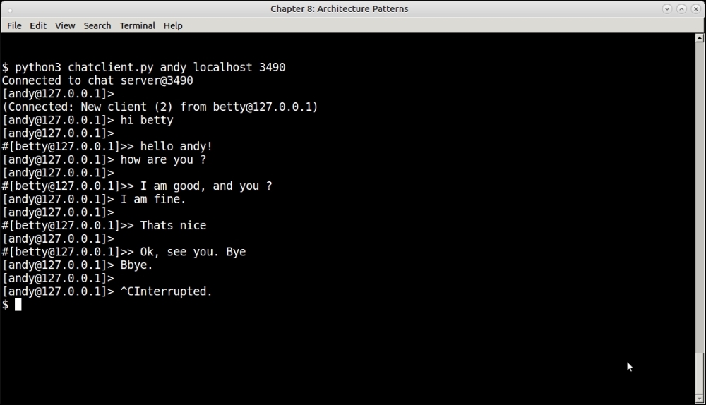 Chat server and client using I/O multiplexing with the select module