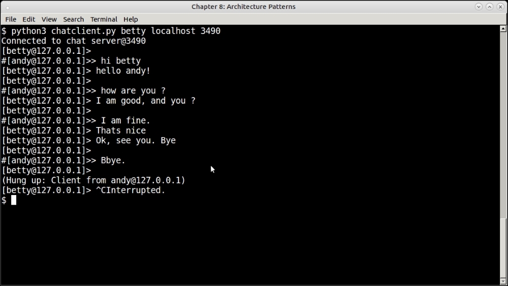 Chat server and client using I/O multiplexing with the select module