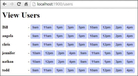 A multiuser Appointments Calendar