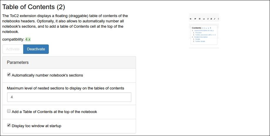 Table of contents