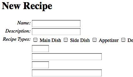 Updating our new recipe form