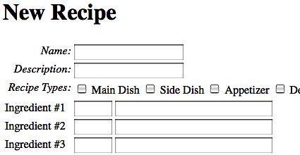 Updating our new recipe form