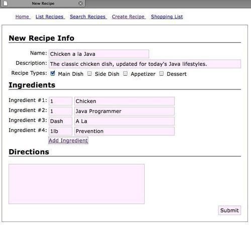 The JavaScript "Recipe" module