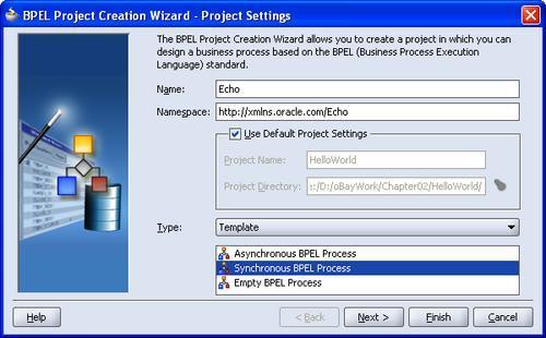 Creating a BPEL project