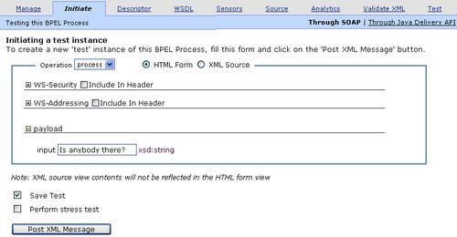 Testing the BPEL process