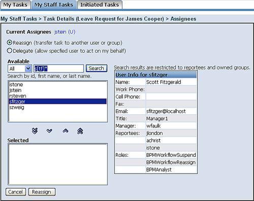 Reassigning reportee tasks