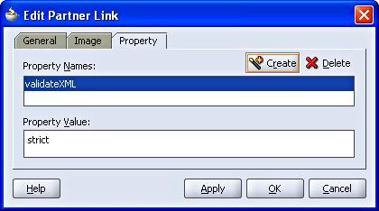 Setting validateXML for a PartnerLink