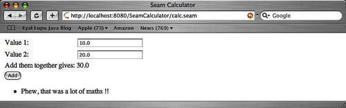 Building and testing the validating Seam calculator