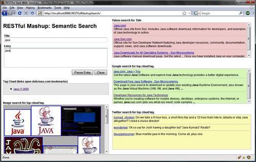 Semantic search mashup