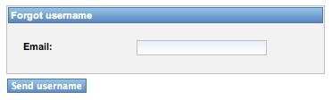 Forgot username box