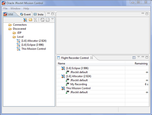 Flight Recorder in JRockit Mission Control
