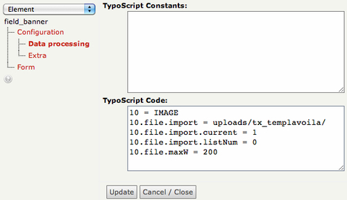 Configuring a data element